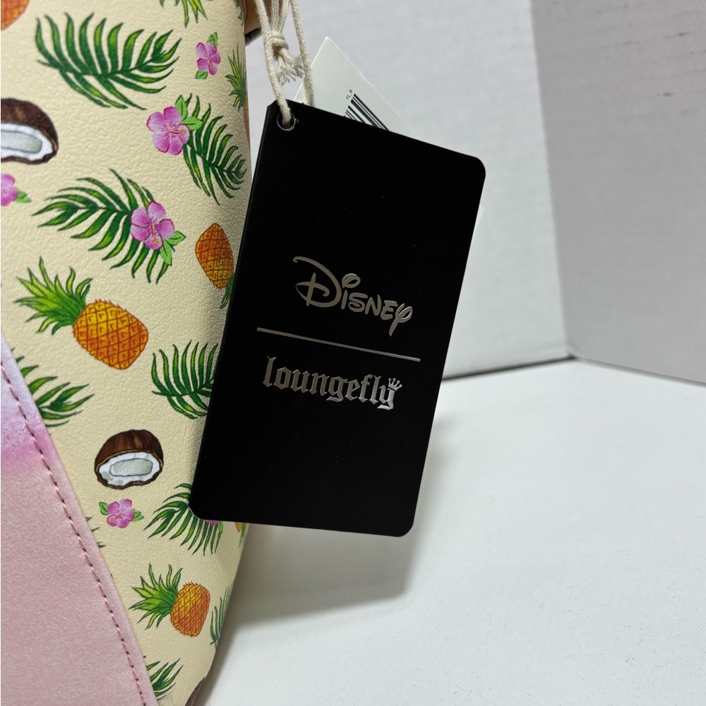 NEW Loungefly Disney Lilo & Stitch Handbag Pink Sunset Pineapple Floral Design - Picture 4 of 7